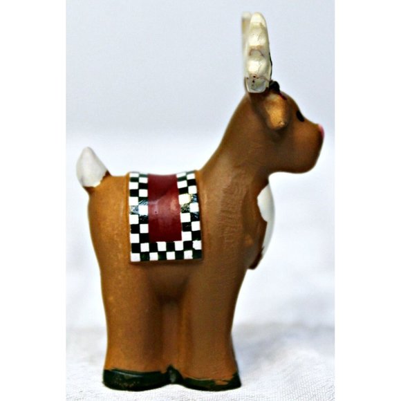 Reindeer Santa Claus Miniature Mini Figurines 2" Free Standing Christmas Holiday - Picture 2 of 10